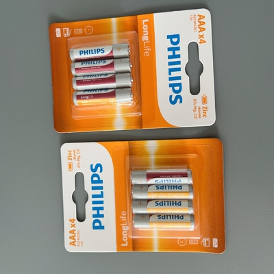 Non Toxic 4 AAA Zinc Carbon Battery 1170mAh Environmentally Friendly